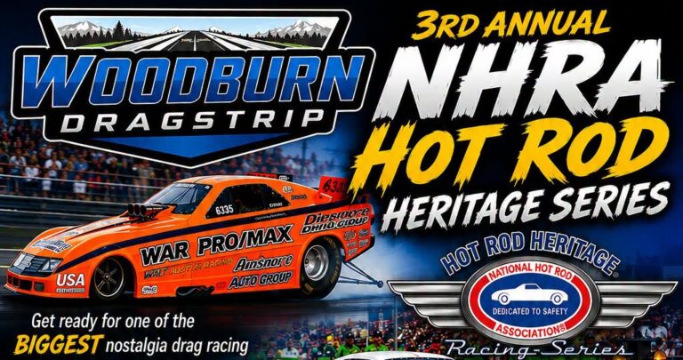 Woodburn NHRA Hot Rod Heritage Series Event Flyer